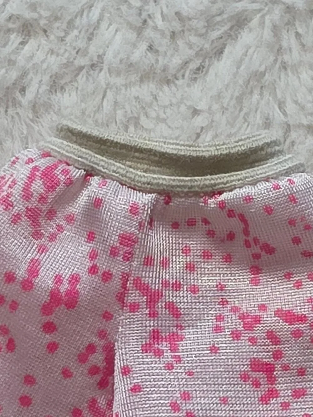 Vintage 1986 Barbie Fashion Fun Wraps Pink White Polka Dot Pants Mattel 4739